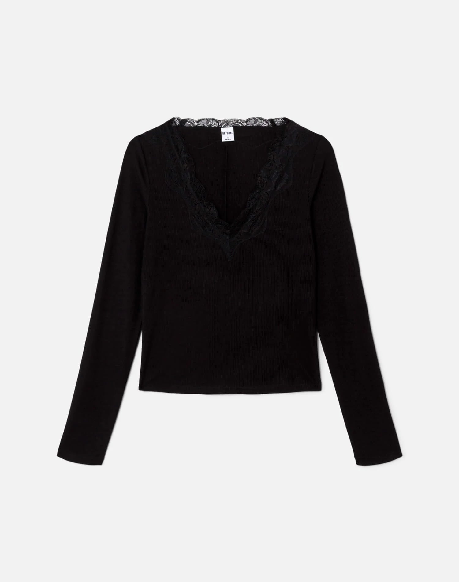 Lace V Neck Long Sleeve