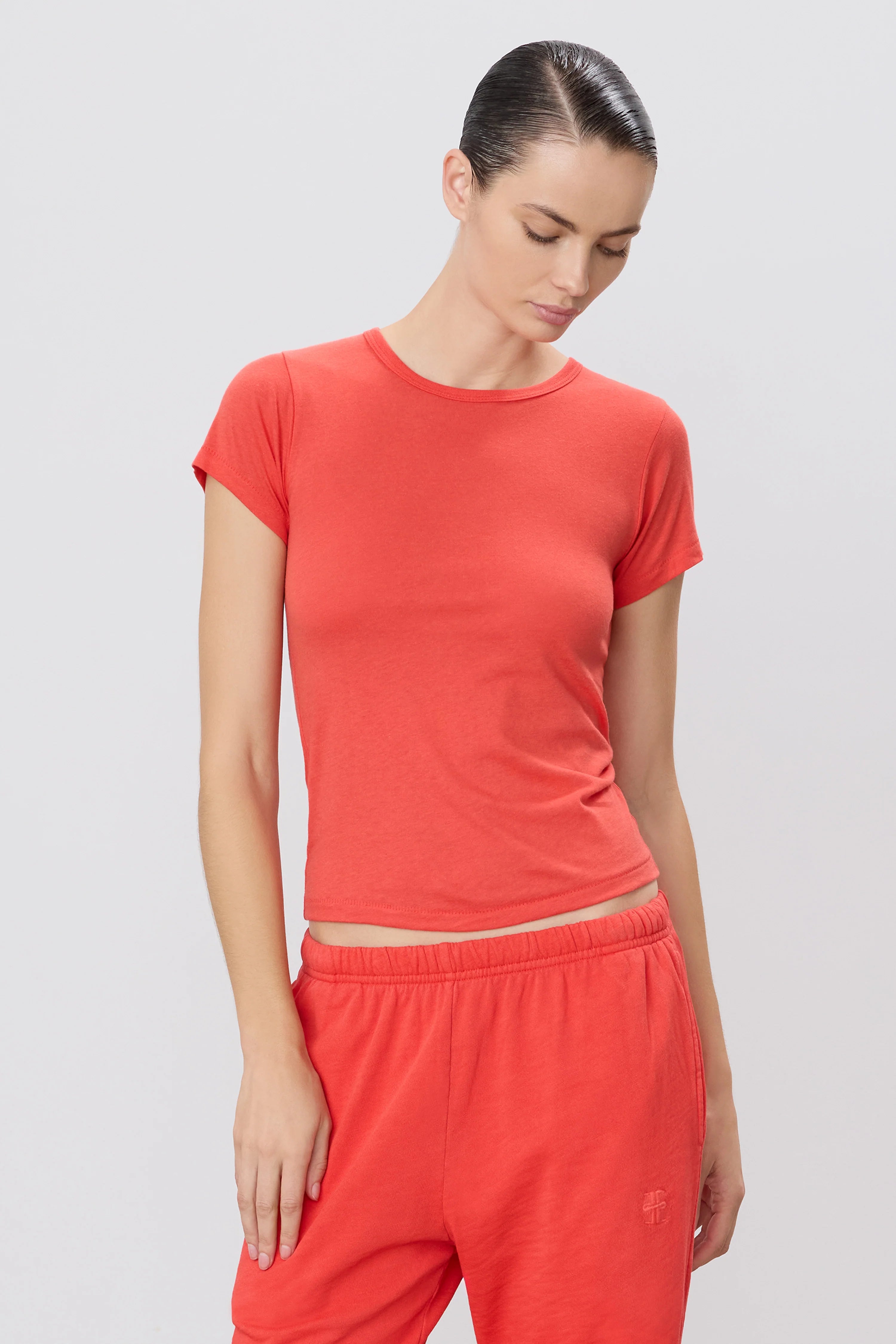 Fitted Crewneck Short Sleeve T-Shirt