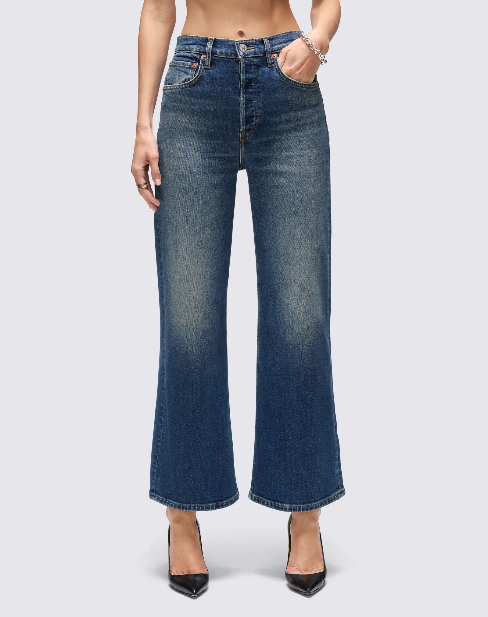Comfort Stretch High Rise Wide Leg Crop