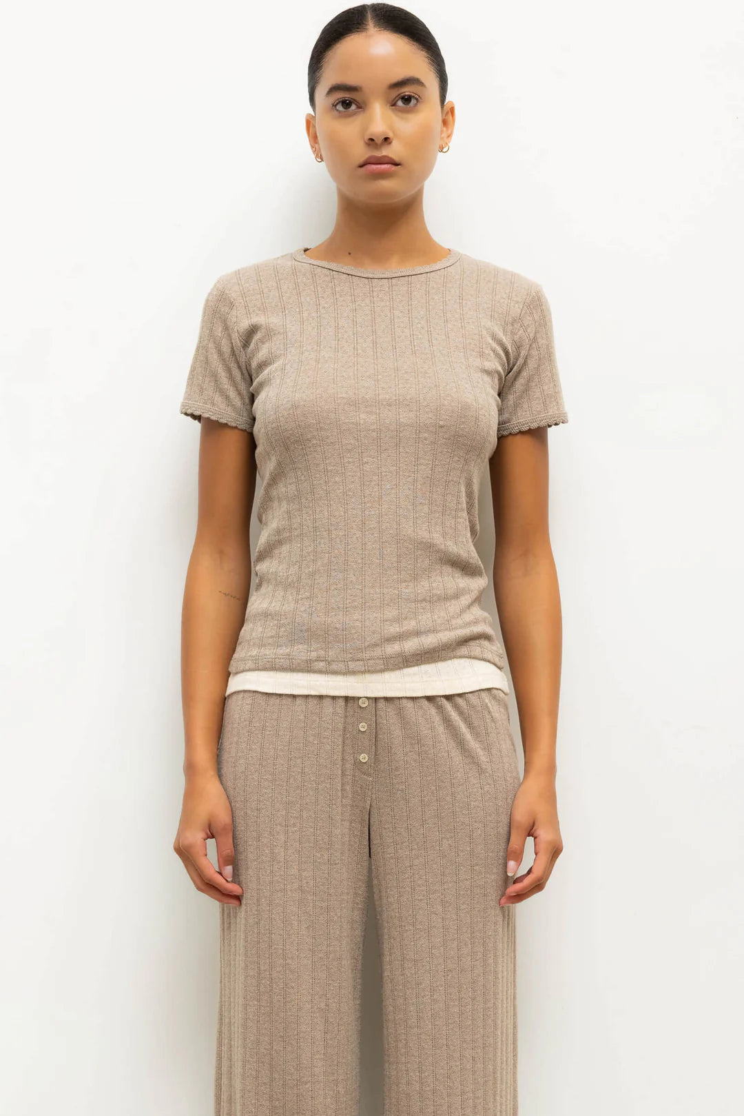 Pointelle Slim Fit Long Sleeve