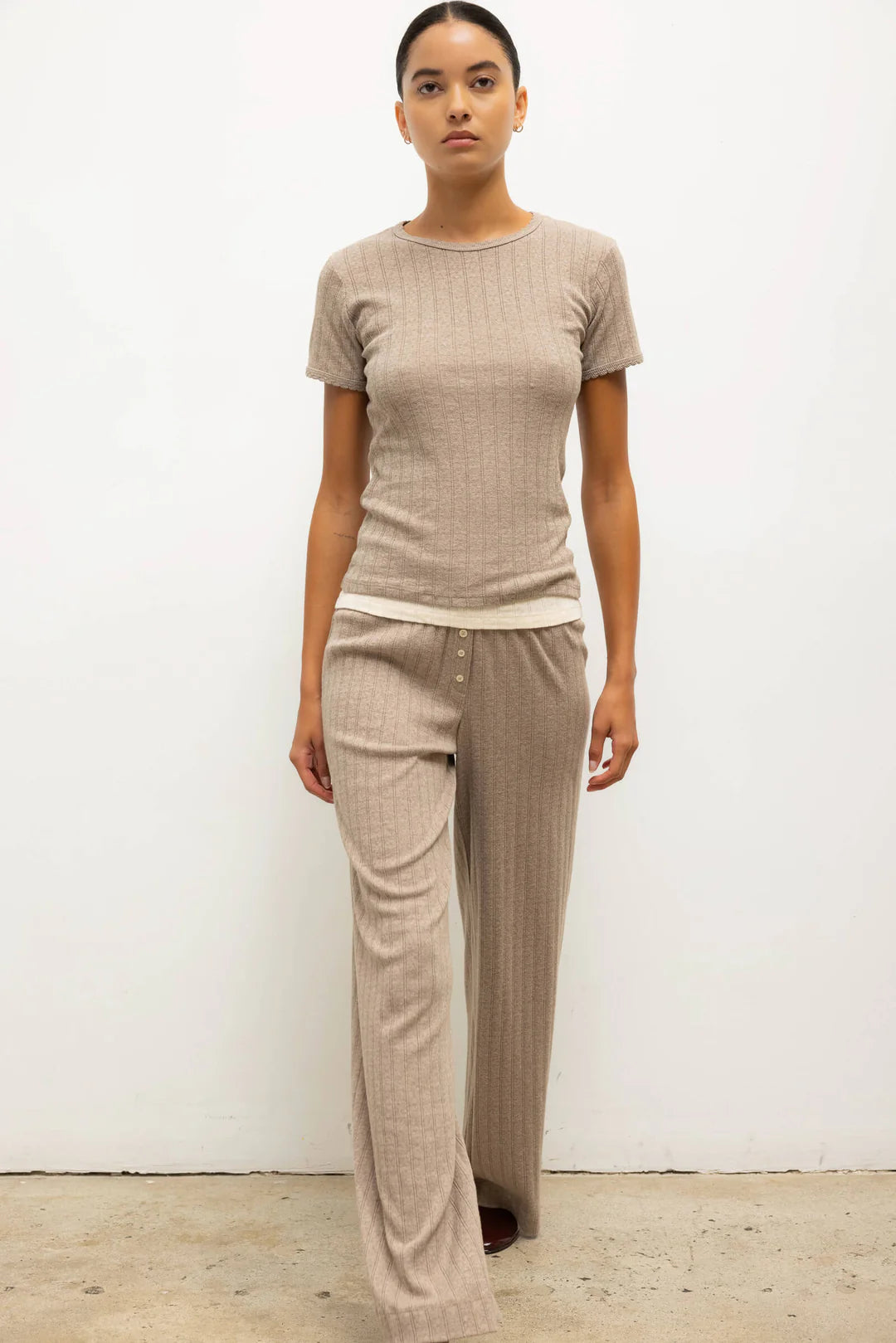 Pointelle Slim Fit Long Sleeve